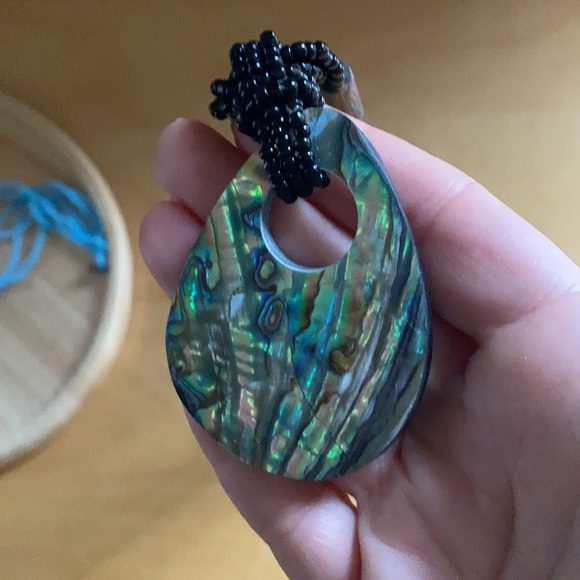 Shell Black Beaded Necklace from Indonesia - Picture 5 of 11